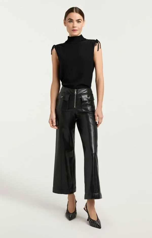 Cinq Sept Liam Top Black Women Tank Tops and Camisoles