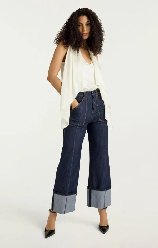 Cinq Sept Louella Top Ivory Women Tank Tops and Camisoles