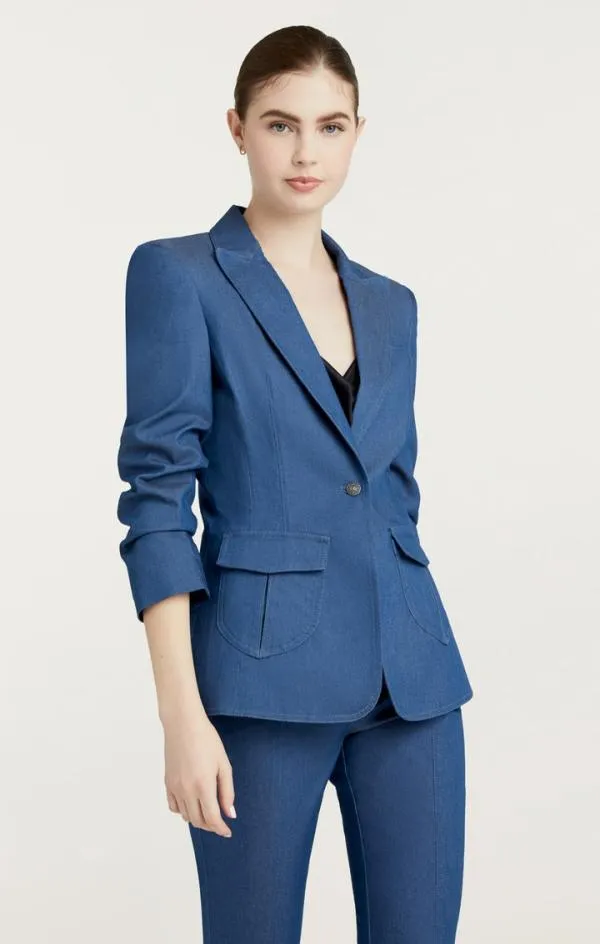 Cinq Sept Louisa Blazer Aegean Blue Women Blazers