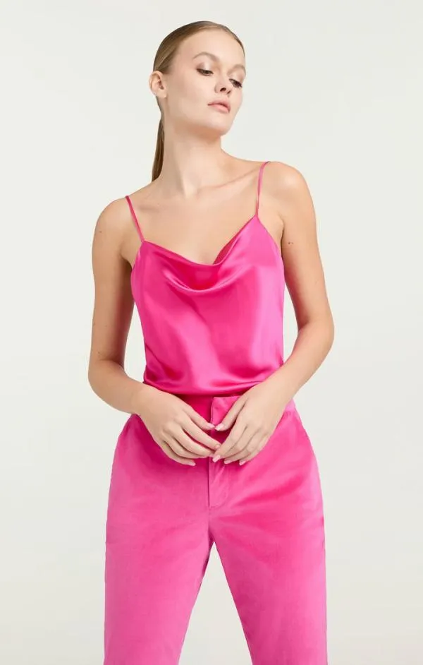 Cinq Sept Marta Cami Pink Dahlia Women Tank Tops and Camisoles