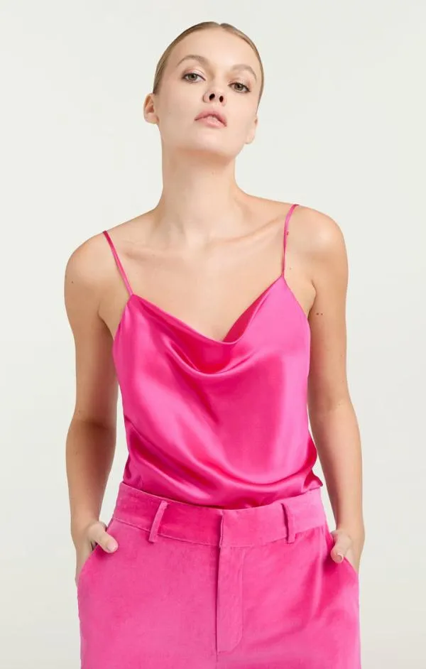 Cinq Sept Marta Cami Pink Dahlia Women Tank Tops and Camisoles