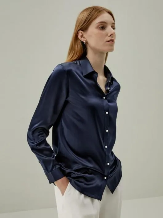 Classic Pearl Button 100 Pure Silk Blouse For Women Women Lilysilk Essentials
