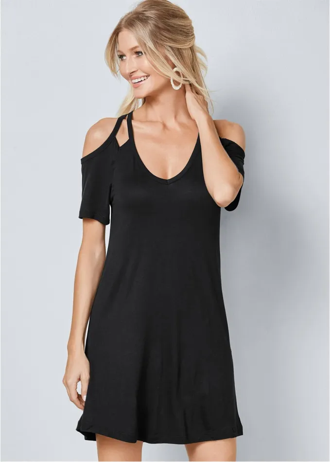 Coldshoulder Dress Black Women VENUS Sundresses