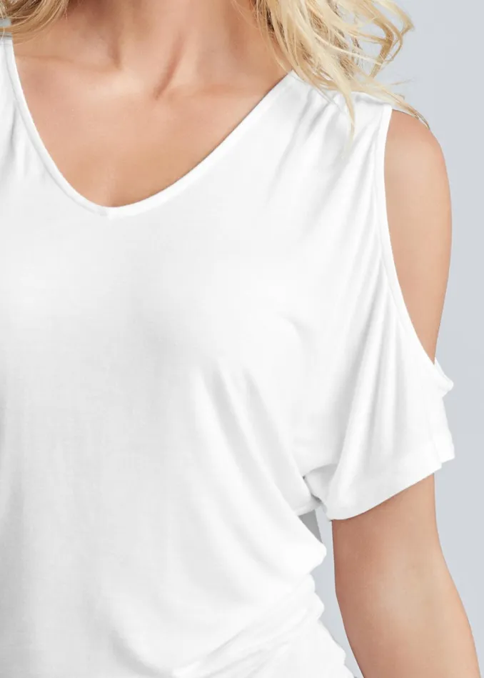 Coldshoulder Vneck Top White Women VENUS Tops