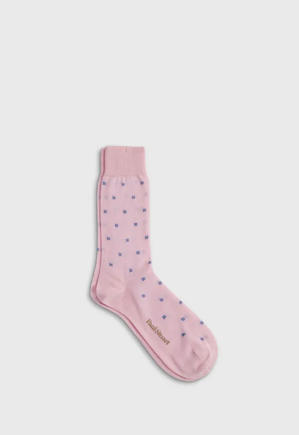 Cotton Deco Motif Sock Black Socks Paulstuart Mens