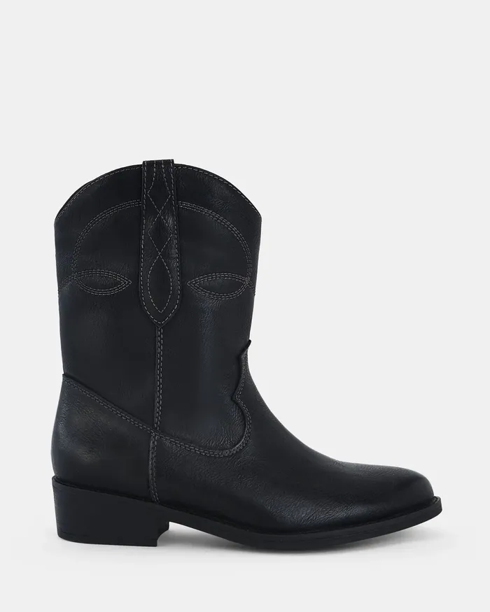 Cowboy Boots NOVO Shoes Women DAIGON BLACK Ankle Boots