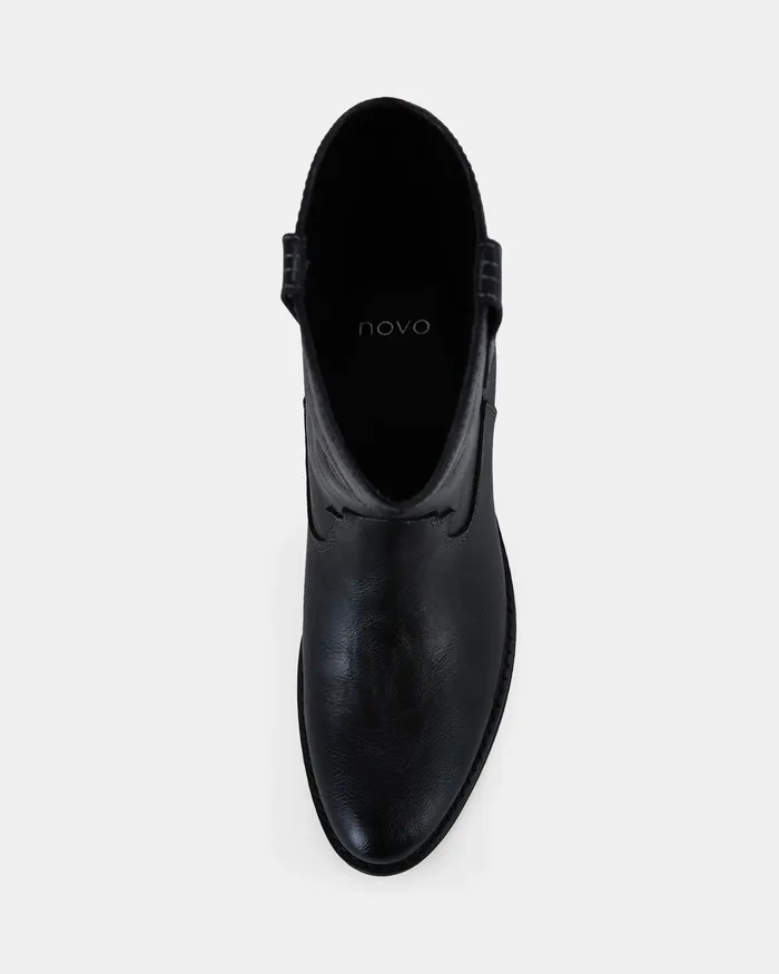 Cowboy Boots NOVO Shoes Women DAIGON BLACK Ankle Boots