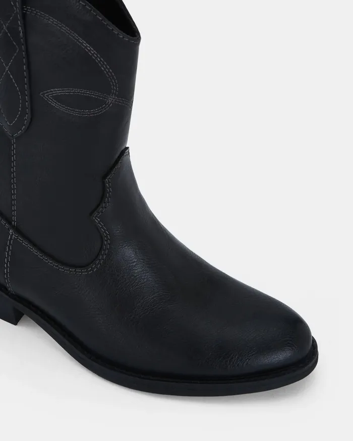 Cowboy Boots NOVO Shoes Women DAIGON BLACK Ankle Boots