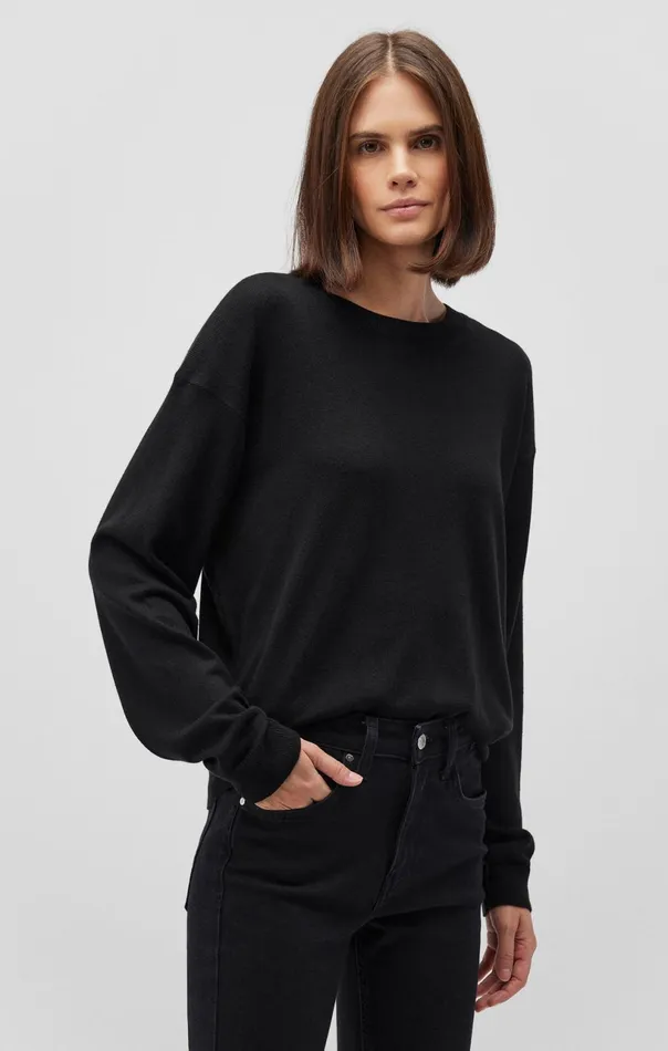 Crew Neck Sweater In Black Women Mavi Jeans Sweaters