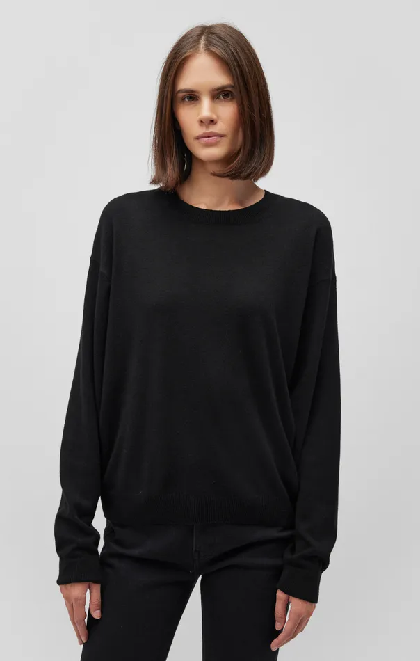 Crew Neck Sweater In Black Women Mavi Jeans Sweaters Crew Neck Sweater In Black Women Mavi Jeans Sweaters