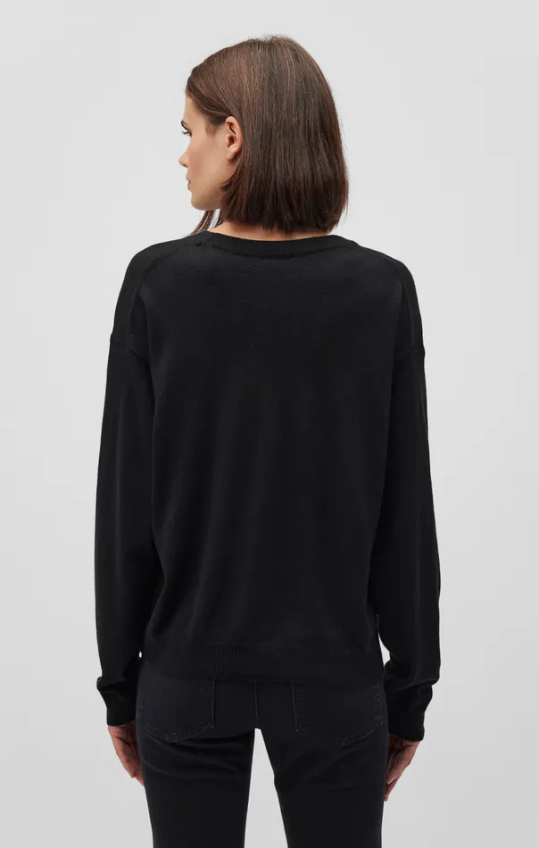 Crew Neck Sweater In Black Women Mavi Jeans Sweaters Crew Neck Sweater In Black Women Mavi Jeans Sweaters
