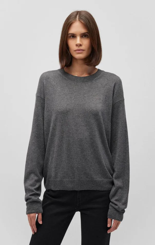 Crew Neck Sweater In Mid Grey Melange Women Mavi Jeans Sweaters Crew Neck Sweater In Mid Grey Melange Women Mavi Jeans Sweaters