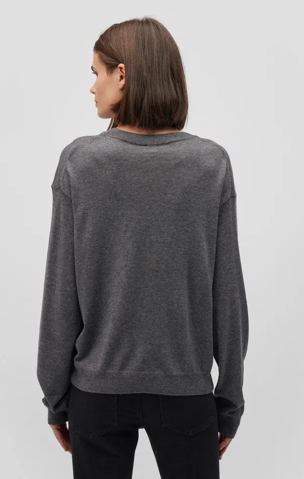 Crew Neck Sweater In Mid Grey Melange Women Mavi Jeans Sweaters Crew Neck Sweater In Mid Grey Melange Women Mavi Jeans Sweaters