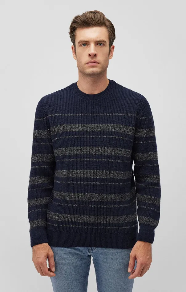 Crew Neck Sweater In Total Eclipse Men Mavi Jeans Sweaters Crew Neck Sweater In Total Eclipse Men Mavi Jeans Sweaters