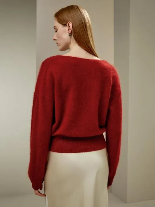 Cropped VNeck Cashmere Sweater Women Lilysilk Knitwear