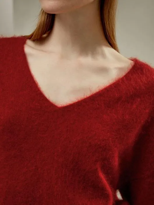 Cropped VNeck Cashmere Sweater Women Lilysilk Knitwear