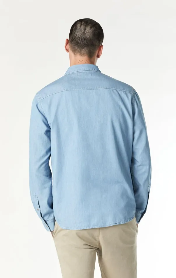Dave Button Down Shirt In Bleached Denim Men Mavi Jeans Shirts Dave Button Down Shirt In Bleached Denim Men Mavi Jeans Shirts