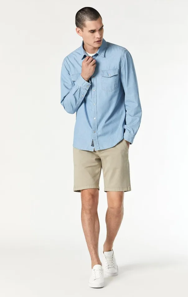 Dave Button Down Shirt In Bleached Denim Men Mavi Jeans Shirts Dave Button Down Shirt In Bleached Denim Men Mavi Jeans Shirts