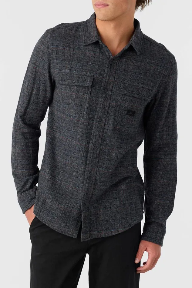 DAVIES FLANNEL STANDARD FIT LONG SLEEVE SHIRT Graphite Men O039NEILL Clothing