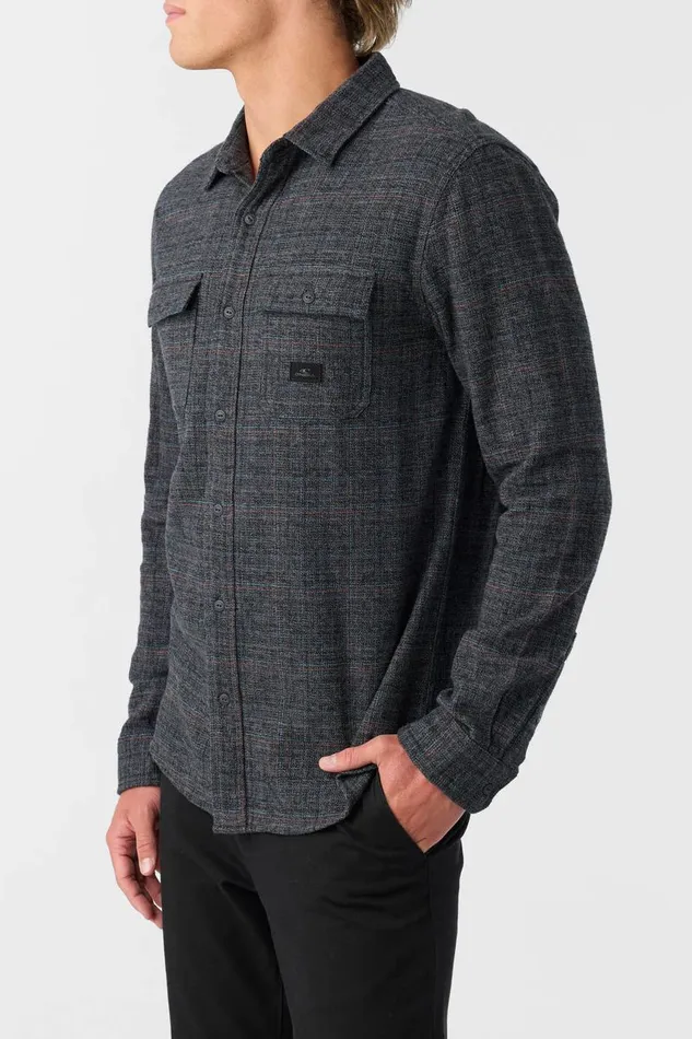DAVIES FLANNEL STANDARD FIT LONG SLEEVE SHIRT Graphite Men O039NEILL Clothing