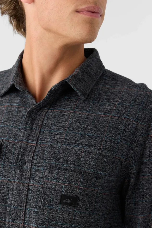 DAVIES FLANNEL STANDARD FIT LONG SLEEVE SHIRT Graphite Men O039NEILL Clothing