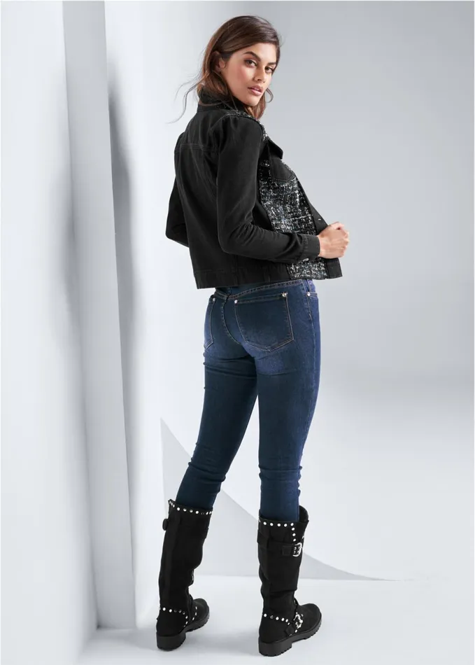 DENIM AND TWEED JACKET Black Multi Women VENUS Jackets