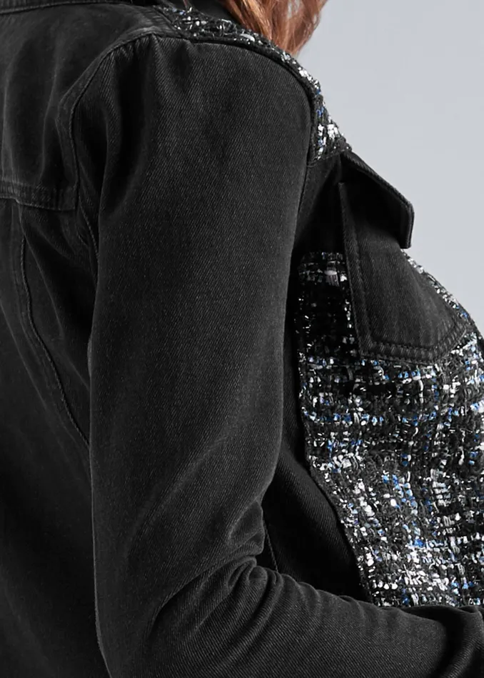 DENIM AND TWEED JACKET Black Multi Women VENUS Jackets