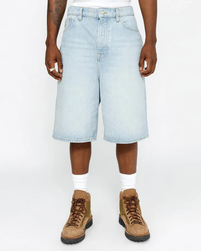 Denim MenWomen Stussy BIG OL039 SHORT DENIM Light Wash Denim MenWomen Stussy BIG OL039 SHORT DENIM Light Wash