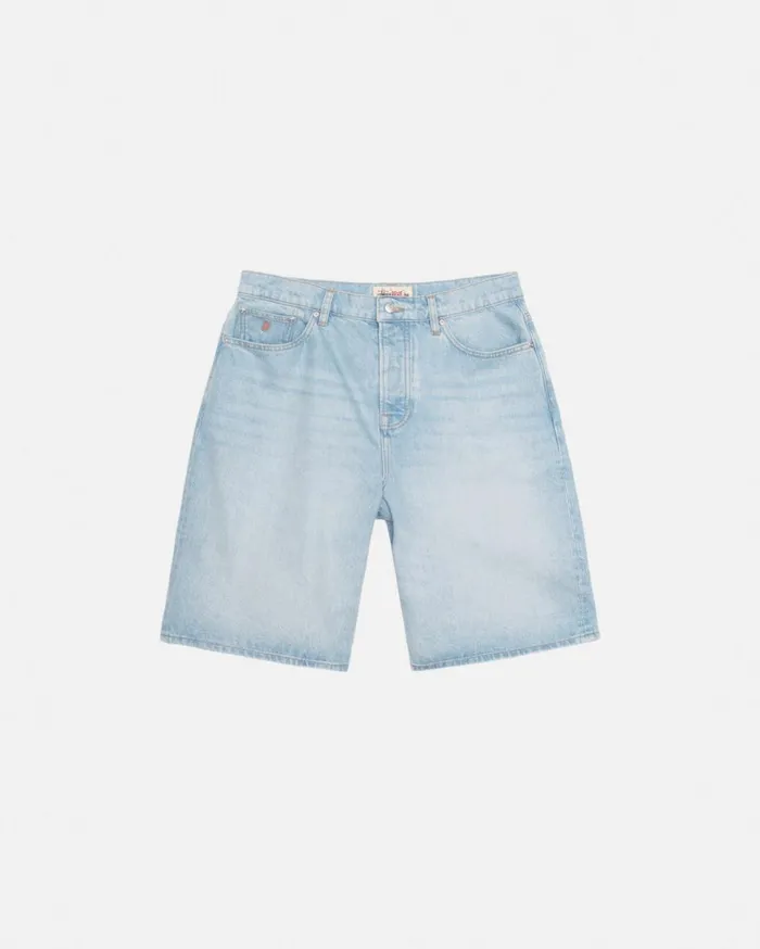 Denim MenWomen Stussy BIG OL039 SHORT DENIM Light Wash Denim MenWomen Stussy BIG OL039 SHORT DENIM Light Wash