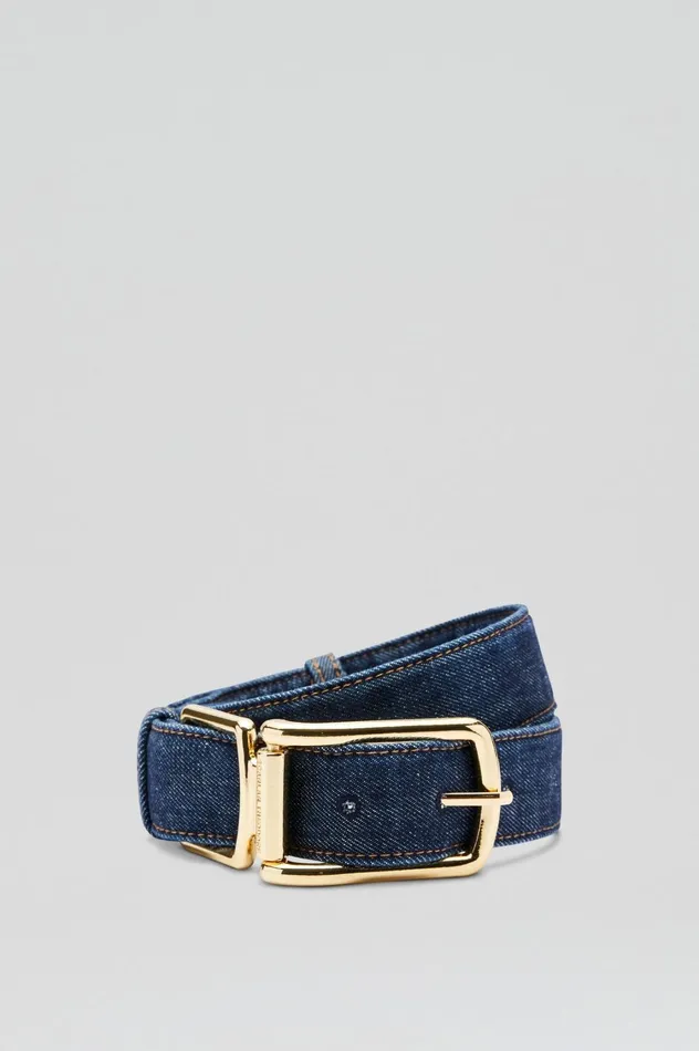 Denim Women Scanlan Theodore DENIM GOLD BUCKLE BELT Indigob Denim Women Scanlan Theodore DENIM GOLD BUCKLE BELT Indigob