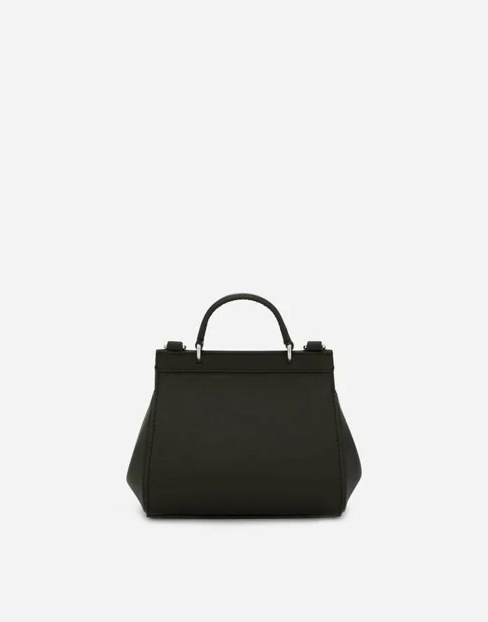 Dolce and Gabbana Accessories Children Leather Sicily Mini Bag With Studs Black Dolce and Gabbana Accessories Children Leather Sicily Mini Bag With Studs Black