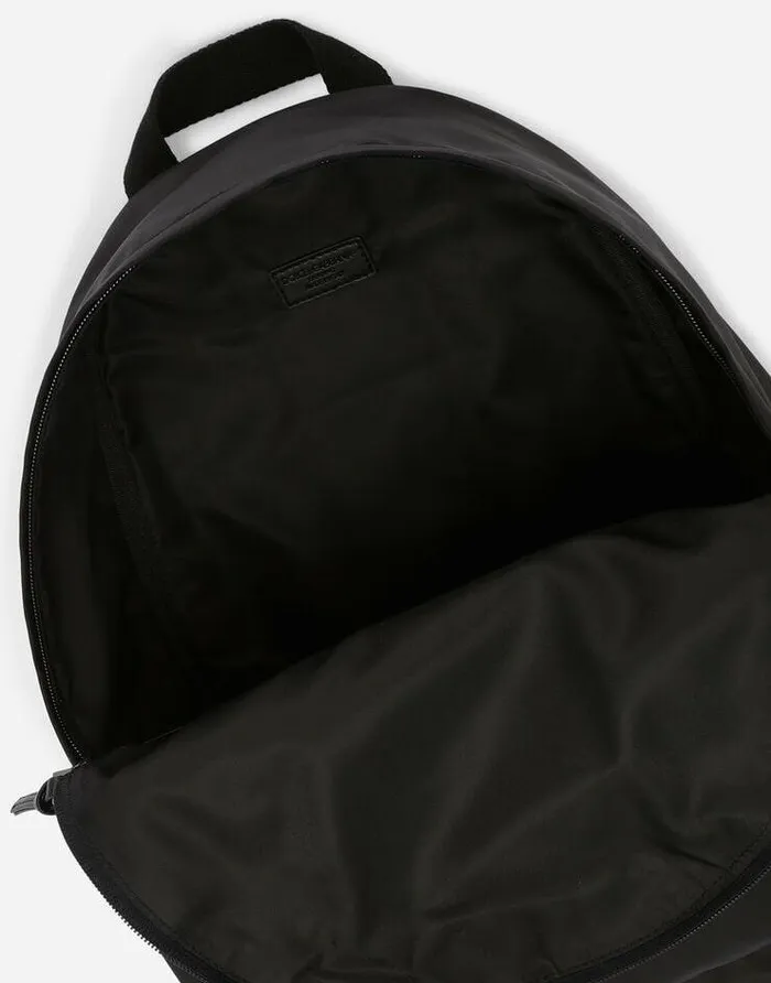 Dolce and Gabbana Accessories Children Nylon Backpack With DolceandGabbana Milano Print Black Dolce and Gabbana Accessories Children Nylon Backpack With DolceandGabbana Milano Print Black