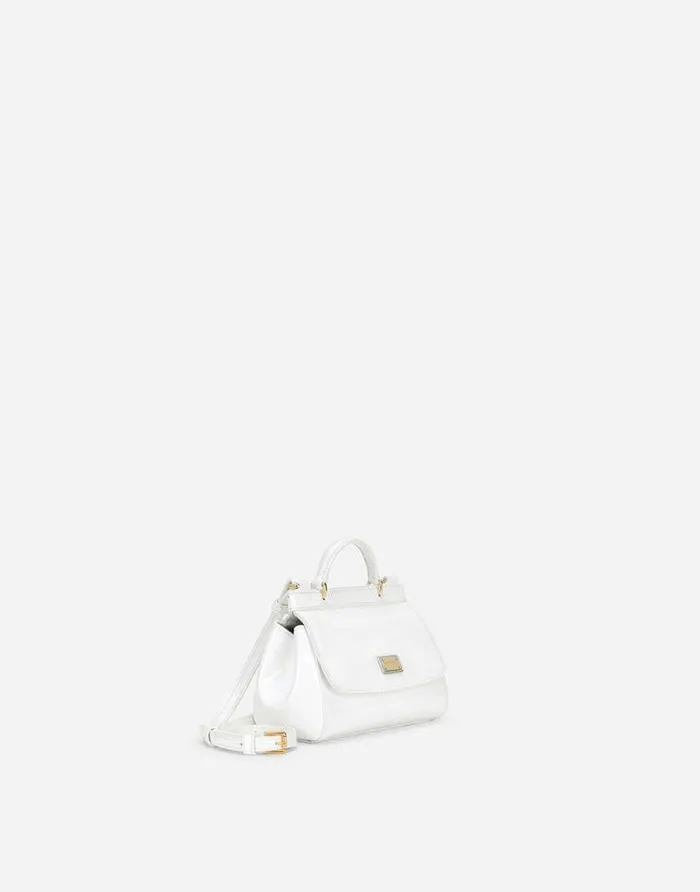 Dolce and Gabbana Accessories Children Patent Leather Mini Sicily Bag White Dolce and Gabbana Accessories Children Patent Leather Mini Sicily Bag White
