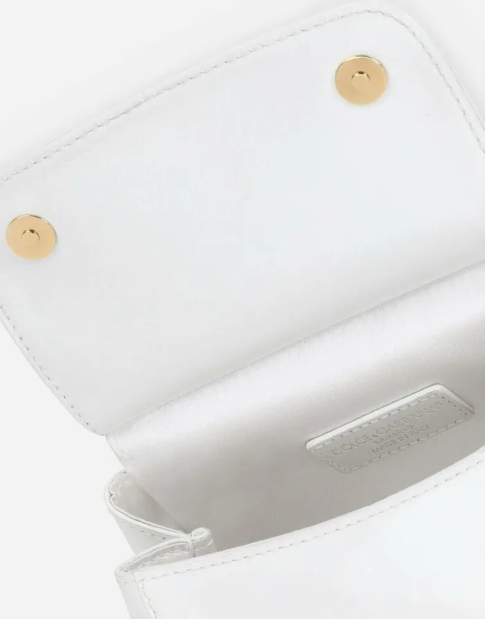Dolce and Gabbana Accessories Children Patent Leather Mini Sicily Bag White Dolce and Gabbana Accessories Children Patent Leather Mini Sicily Bag White