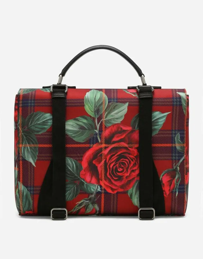 Dolce and Gabbana Accessories Children Printed Nylon Satchel Red