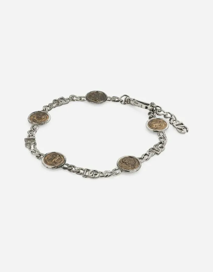 Dolce and Gabbana Bijoux Men Necklace With Coins And DG Logo Multicolor Dolce and Gabbana Bijoux Men Necklace With Coins And DG Logo Multicolor