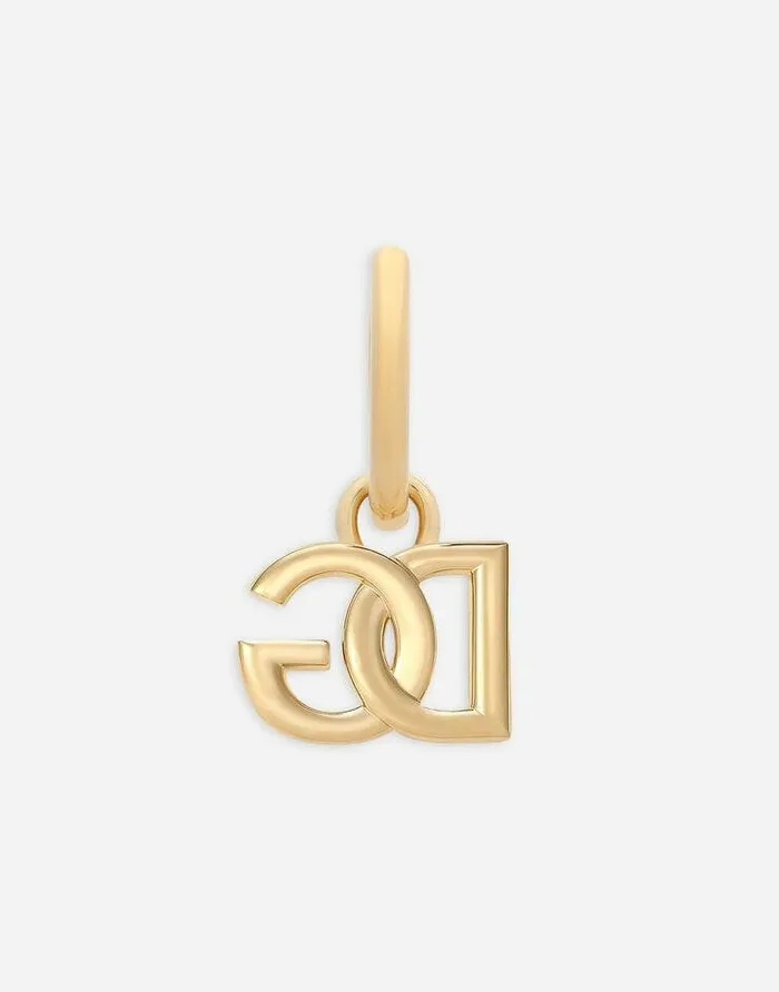 Dolce and Gabbana Bijoux Men Single DG Logo Earring Gold Dolce and Gabbana Bijoux Men Single DG Logo Earring Gold