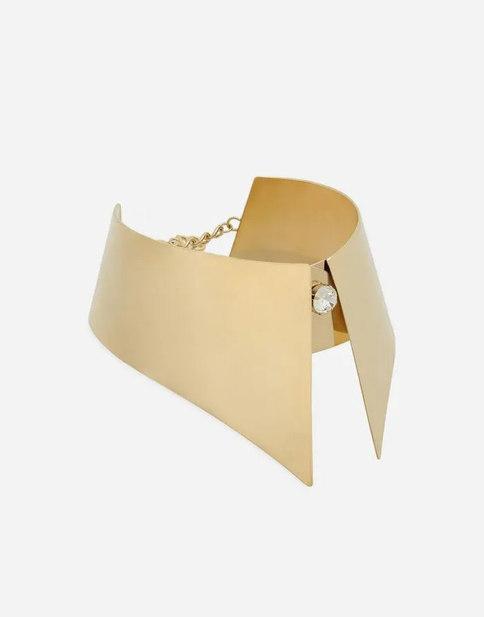 Dolce and Gabbana Bijoux Women Rigid Metal Shirt Collar Necklace Gold Dolce and Gabbana Bijoux Women Rigid Metal Shirt Collar Necklace Gold