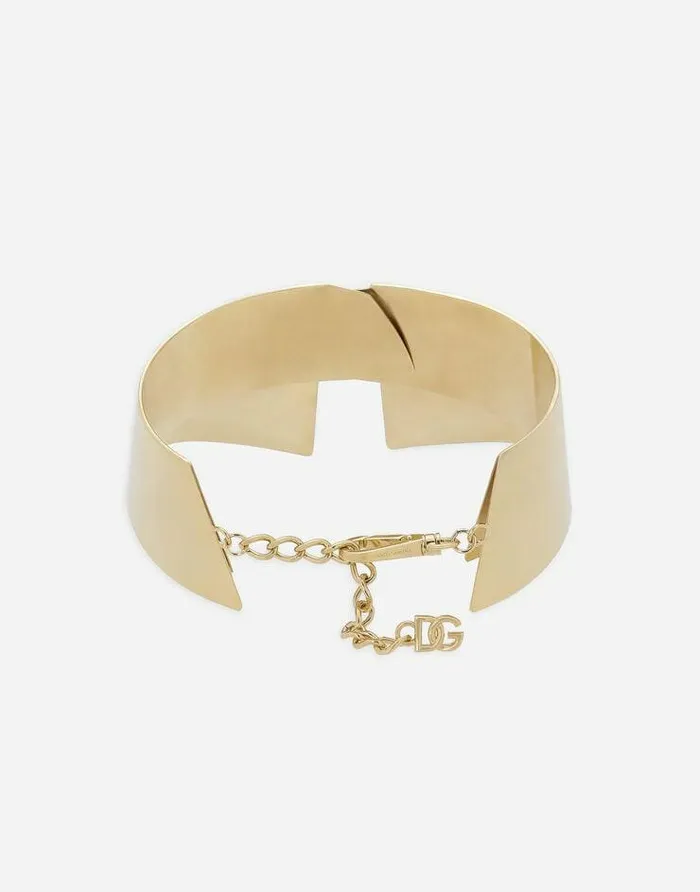 Dolce and Gabbana Bijoux Women Rigid Metal Shirt Collar Necklace Gold Dolce and Gabbana Bijoux Women Rigid Metal Shirt Collar Necklace Gold