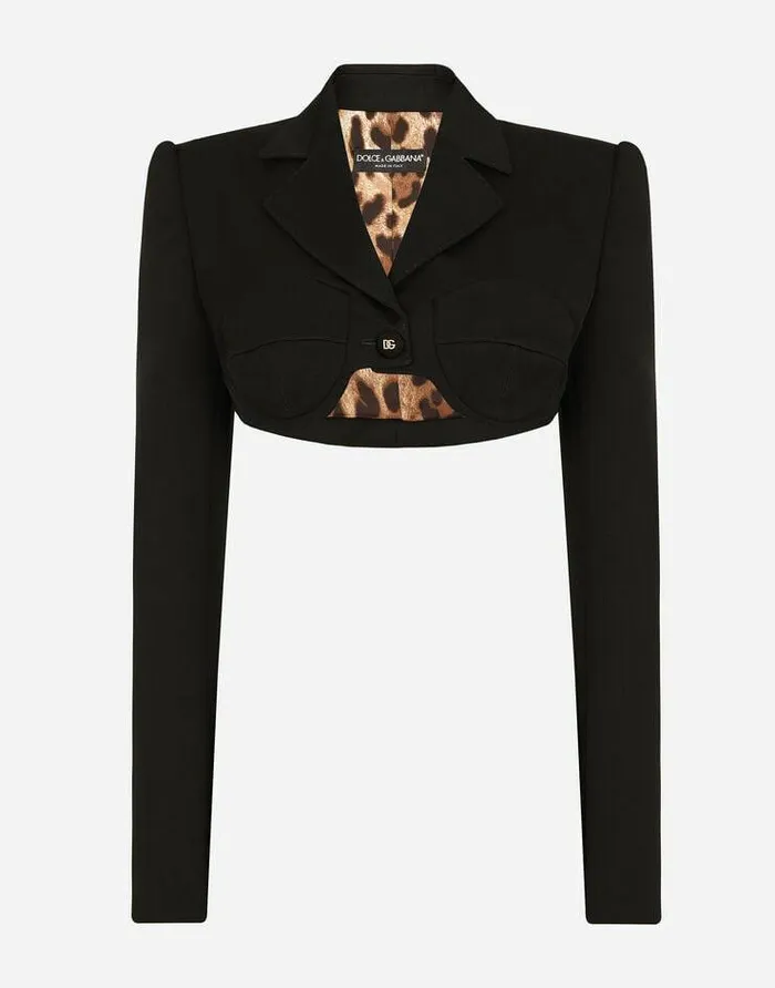 Dolce and Gabbana Blazers Women Short Woolen Jacket Black