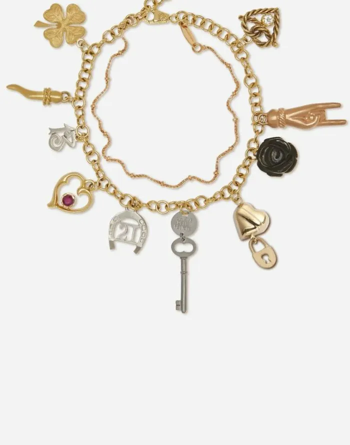Dolce and Gabbana Bracelets Women Family Bracelet In Yellow White And Red Gold With Black Jades And Ruby Gold Dolce and Gabbana Bracelets Women Family Bracelet In Yellow White And Red Gold With Black Jades And Ruby Gold