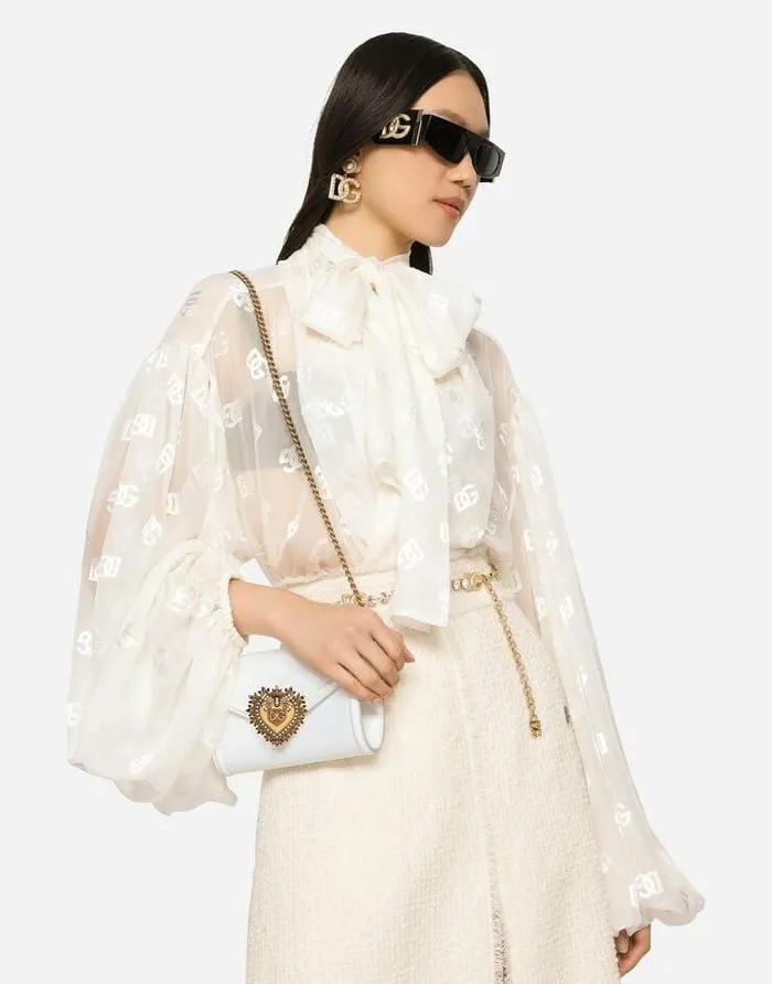 Dolce and Gabbana Clutches Mini And Micro Bags Women Calfskin Devotion Mini Bag White Dolce and Gabbana Clutches Mini And Micro Bags Women Calfskin Devotion Mini Bag White