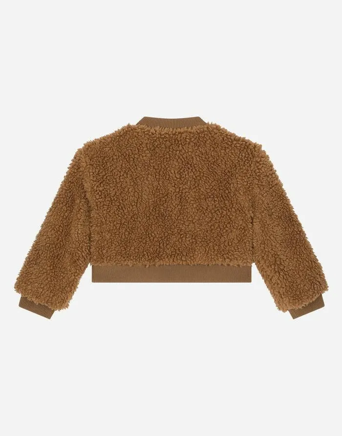 Dolce and Gabbana Coats And Jackets Children Padded Faux Shearling Bomber Jacket Beige Dolce and Gabbana Coats And Jackets Children Padded Faux Shearling Bomber Jacket Beige