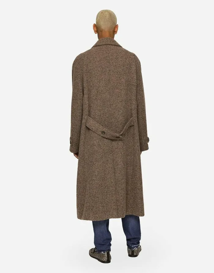 Dolce and Gabbana Coats And Jackets Men Doublebreasted Melange Alpaca Wool Coat Multicolor Dolce and Gabbana Coats And Jackets Men Doublebreasted Melange Alpaca Wool Coat Multicolor