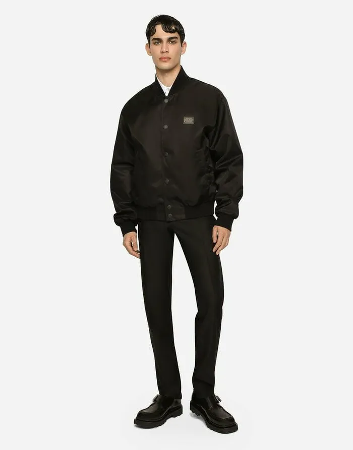 Dolce and Gabbana Coats And Jackets Men Nylon Jacket With Branded Tag Black Dolce and Gabbana Coats And Jackets Men Nylon Jacket With Branded Tag Black