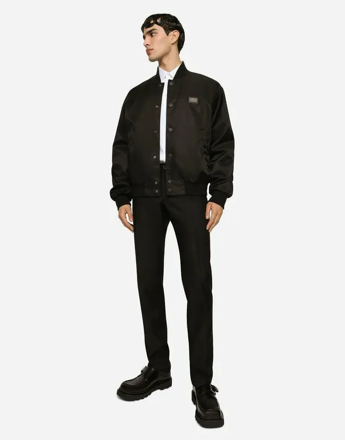 Dolce and Gabbana Coats And Jackets Men Nylon Jacket With Branded Tag Black Dolce and Gabbana Coats And Jackets Men Nylon Jacket With Branded Tag Black
