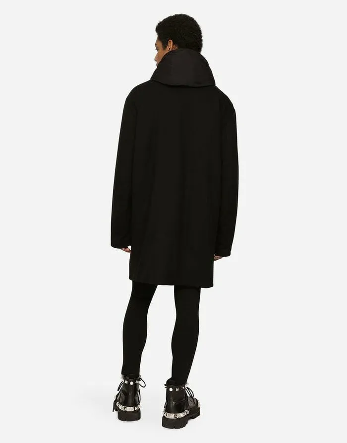 Dolce and Gabbana Coats And Jackets Men Stretch Jersey Parka With Hood And Tag Multicolor Dolce and Gabbana Coats And Jackets Men Stretch Jersey Parka With Hood And Tag Multicolor