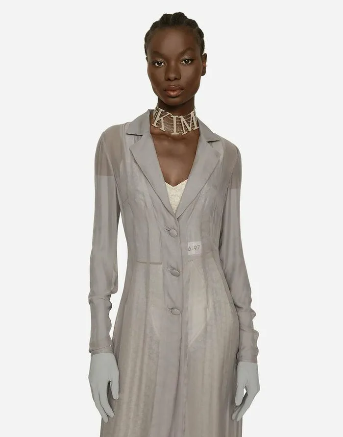 Dolce and Gabbana Coats And Jackets Women KIM DOLCEandGABBANA Silk Georgette Duster Coat Grey Dolce and Gabbana Coats And Jackets Women KIM DOLCEandGABBANA Silk Georgette Duster Coat Grey