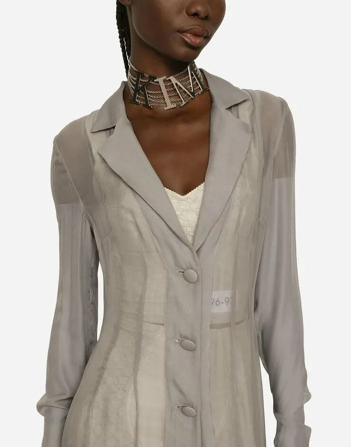 Dolce and Gabbana Coats And Jackets Women KIM DOLCEandGABBANA Silk Georgette Duster Coat Grey Dolce and Gabbana Coats And Jackets Women KIM DOLCEandGABBANA Silk Georgette Duster Coat Grey