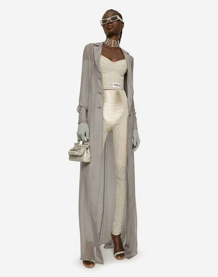 Dolce and Gabbana Coats And Jackets Women KIM DOLCEandGABBANA Silk Georgette Duster Coat Grey Dolce and Gabbana Coats And Jackets Women KIM DOLCEandGABBANA Silk Georgette Duster Coat Grey